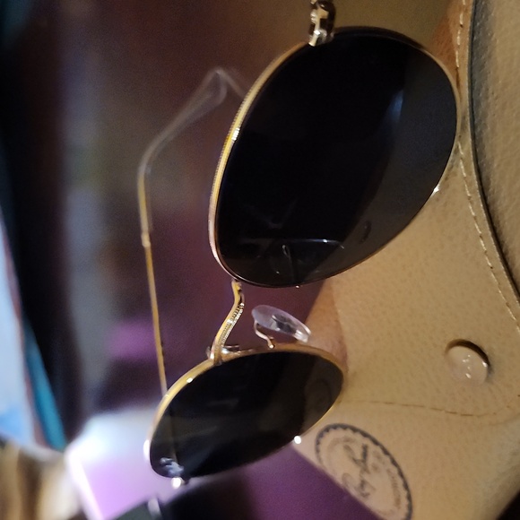 RAY-BAN RB3447 GOLD RIBBED FRAME, POLARIZED UNISEX SUNGLASSES. 100%UV PROTECTION main image 7